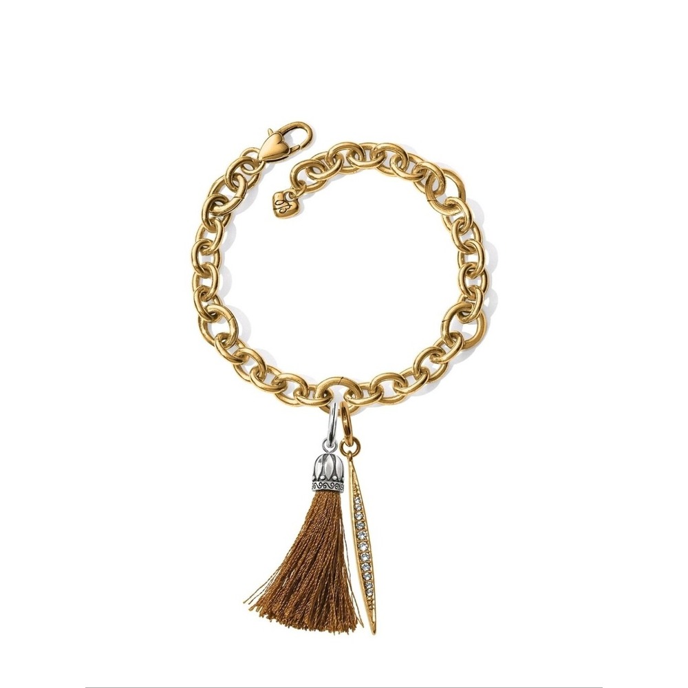 Brighton Contempo Ice Crystal Dagger Spike Charm Scrollwork Engraved Pendant